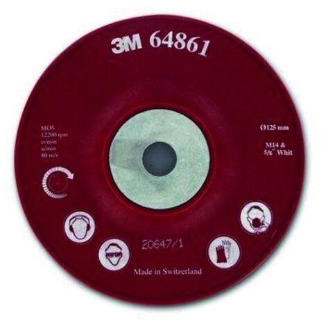 Plateau rigide bombé rouge D125mm 3M P64861
