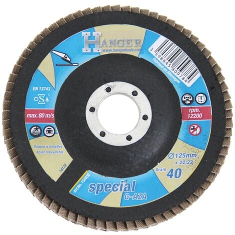 Disque bombé à lamelles zirconium 125mm grain 60 - HANGER - 150031