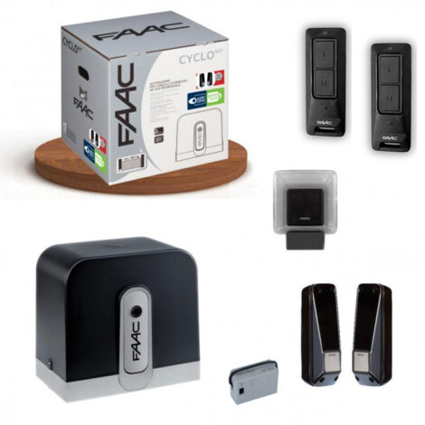 Faac – Kit de motorisation de portail coulissant 400Kg 24V – Moteur à courant continu – Rendement >80% – Dispositif anti-écrasement (1/10)