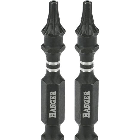 2 embouts impact 1/4'' étoile percée TTX27 longueur 50 mm - HANGER - 134070