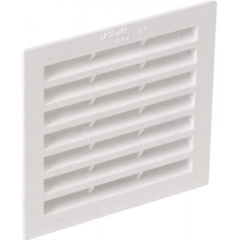 Nicoll – Grille aération VMC carrée 122 x 122 mm – Fixation à coller ou visser – Passage d'air 50 cm² – Moustiquaire intégrée