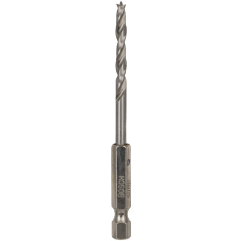 Mèche hélicoïdale diamètre 4mm pour le bois - queue six pans 1/4'' - BOSCH - 2608595520