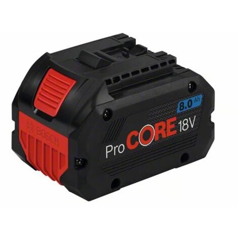 Batterie ProCORE 18V 8Ah – Technologie COOLPACK 2.0 – Indicateur de charge – Compatible avec outils Bosch 18V