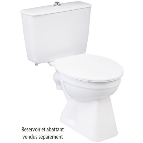 Porcher – Cuvette WC sur pied orientable en porcelaine vitrifiée – Action siphonique pour lavage efficace – Dimensions 65,5 x 33 cm – Teinte blanche (1/8)
