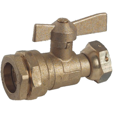 Robinet droit pour compteur d'eau écrou PE D 32mm F 1'' - GARIS - 69-32-26
