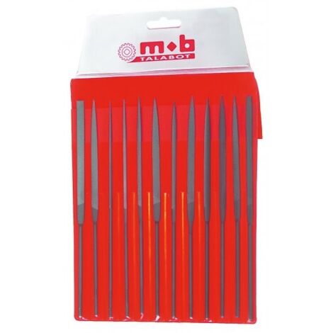 MOB Jeu De 3 Limes Bimatières 200 Mm - Plate, Mi-Ronde, Ronde Mi-Douce - Manche Confort Anti-Transpiration - Qualité Pro