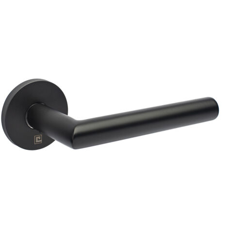 Béquille double sur rosace JADE slim noir mat bec de cane diamètre 19mm SL02 - HERACLES - B-INOX-SL02N (1/4)