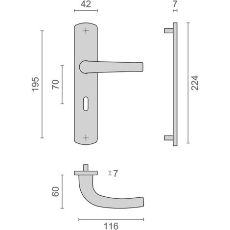 Ensemble sur plaque SALOME HOME entraxe 195mm clé L inox - HERACLES - B-SALOME-06 (1/4)