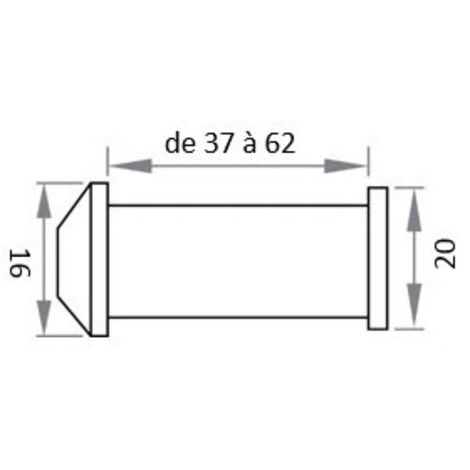 Microviseur pour porte de 37 à 58mm et 63 à 70mm diamètre 12mm laiton poli - HERACLES - MICRO-11