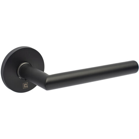Béquille double sur rosace JADE slim noir mat bec de cane diamètre 16mm - HERACLES - B-INOX-SL01N (1/3)