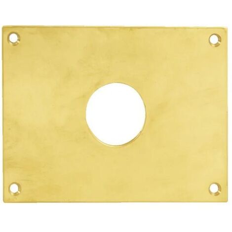 Plaque de propreté trou rond 30 laiton poli 90x90mm HERACLES 251652 TR30