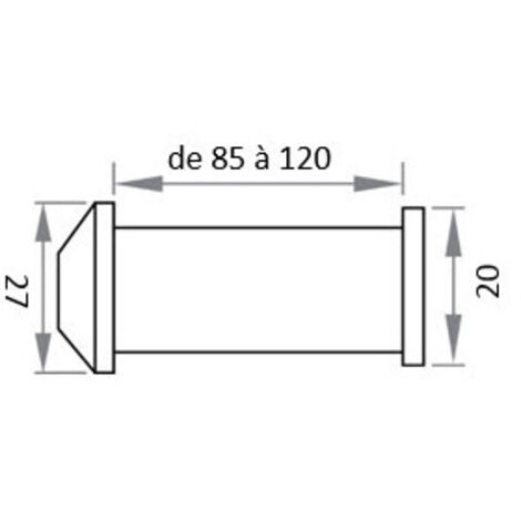 Microviseur pour porte de 60 à 80mm et 85 à 120mm diamètre 12mm laiton poli - HERACLES - MICRO-32