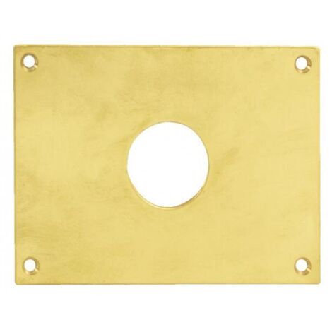 Plaque de propreté trou rond 36 laiton poli 90x65mm - HERACLES - 251752-TR36