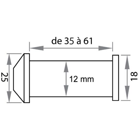 Microviseur JH35 pour porte de 35 à 60mm diamètre 12mm laiton poli – HERCALES - MICRO-LP