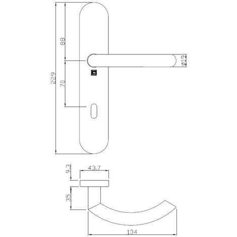 Ensemble sur plaque JADE Série 1094 type CLE L finition inox brossé - HERACLES - B-INOX-SP03 (1/3)