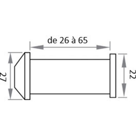 Microviseur pour porte de 25 à 45mm et 52 à 70mm diamètre 14mm laiton poli - HERACLES - MICRO-21