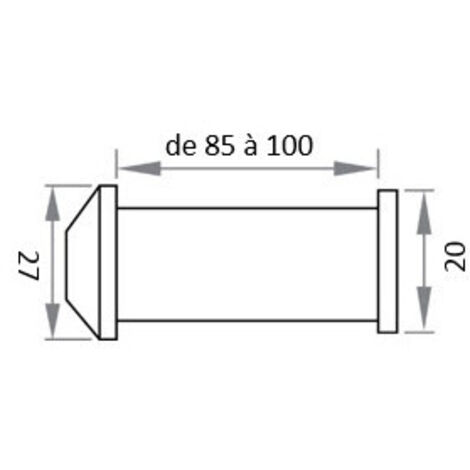 Microviseur pour porte de 60 à 80mm et 85 à 100mm diamètre 12mm laiton poli - HERACLES - MICRO-31