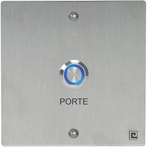 Bouton poussoir NO/NF sur plaque inox 80x80mm avec 2 vis anti-vandales - HERACLES - PL80NFL