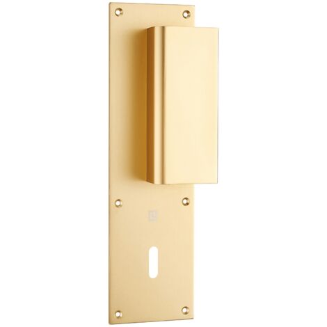 Poignée palière aluminium type Bastille 70x250mm champagne clé L - HERACLES - I-231102CLEL