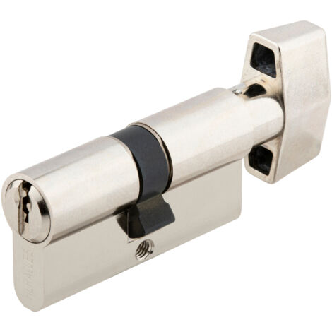 Cylindre à bouton 5 goupilles 5G laiton nickelé B40x30mm - HERACLES - C100B12