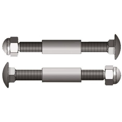Kit de montage simple/double inviolable pour poignée tubulaire sur mesure inox 304 - HERACLES - B-INOX-PAFIX11