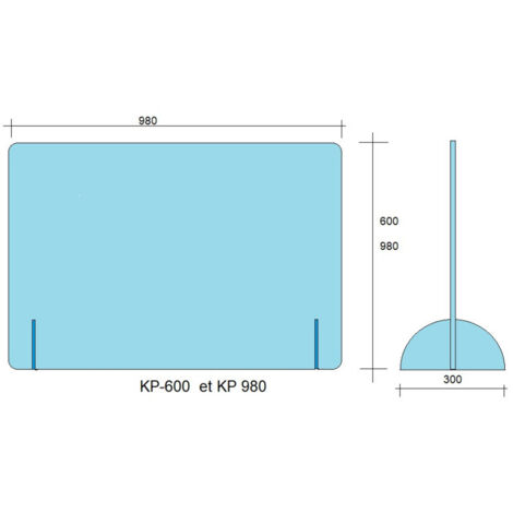 Vitre de protection PVC standard 980 x 600 - HERACLES - KP-600
