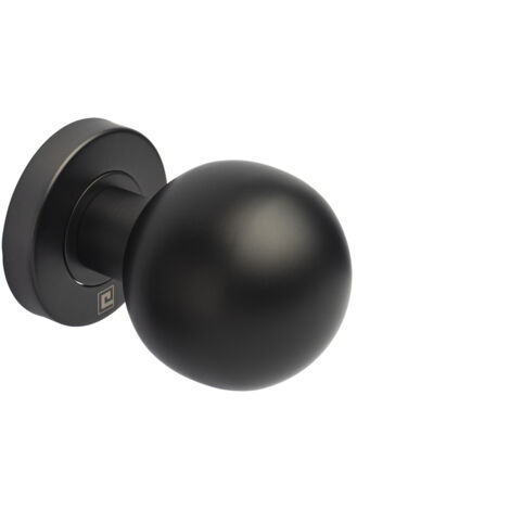 Heracles – Bouton de porte 55mm noir mat – Inox brossé 304 – Système de fixation traversant – Pour installation facile sur tous types de portes - BP02N