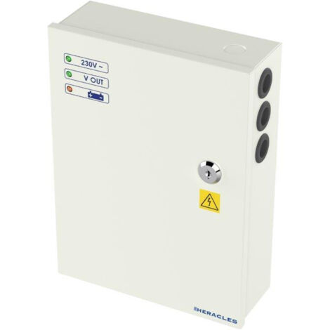 Alimentation secourue 12V DC 5A 24V DC 2,5A – Relais défaut – Signalisation LED – Contact autoprotection NO/NF – Pour contrôle d'accès – Heracles