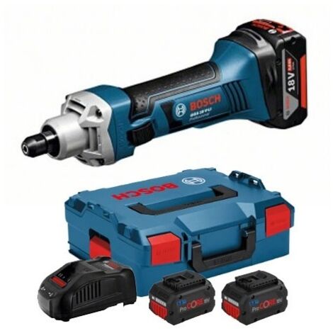 Meuleuse droite 18V GGS 18 V-LI + 2 batteries Procore 5,5Ah + chargeur + coffret L-BOXX - BOSCH - 06019B530C (1/5)