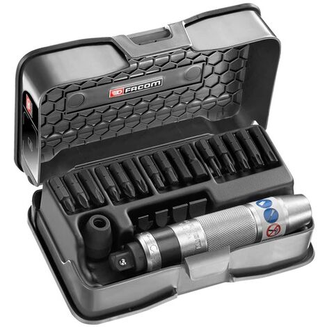 Facom – Clé à chocs manuelle 21 pièces – Couple 400 N.m – Embouts Phillips®, Torx® et Pozidriv® – Pour vissage précis et efficace
