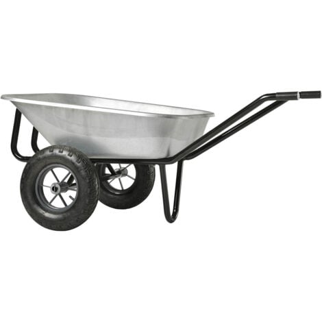 Brouette EXPERT TWIN Premium galva à roues gonflées 150l - HAEMMERLIN - 306015201