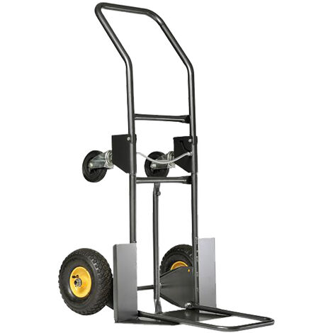 Haemmerlin – Diable transformable en chariot 200 kg – Roues gonflées Ø 260 mm – Structure tube peint – Pelle fixe 187x598 mm – 307071101