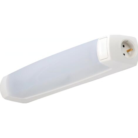 L'Ebenoid – Réglette salle de bain LED 75W blanc – Diffuseur opale – Interrupteur 2P+T – Montage mural – 55215