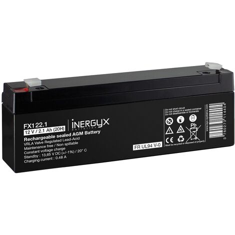 Batterie rechargeable 12VDC 2,1AH flamme retardante - IZYX - FX122.1