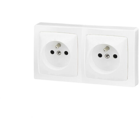 Legrand – Prise double de courant 16A 2P+T – Fixation avec vis – Protection enfant renforcée IP2X – Résistance aux chocs IK04 – Installation en saillie