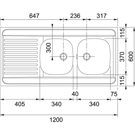 Franke – Évier inox 2 bacs à poser 140x60 cm – Évier réversible avec égouttoir – Finition lisse satinée – Norme EN 13310 (1/4)