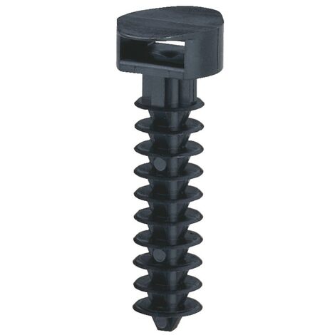 Legrand – Embase à cheville standard 8mm noire – Fixation solide pour colliers 9mm – Lot de 100 unités – Pour béton armé et espaces confinés