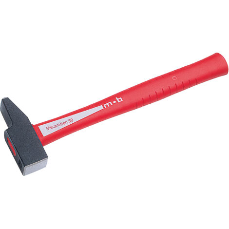 Marteau rivoir mécanicien 3,6 cm – Manche “Le Rouge” fibre de verre incassable – Tête acier C45E haute teneur carbone – Polypropylène anti-vibration et grip élastomère – Outil pro robuste