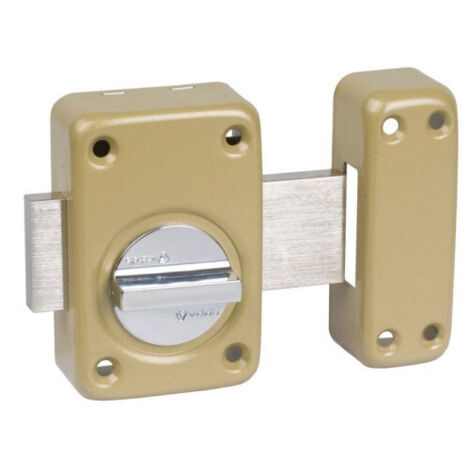 Verrou à bouton Radialis V136 à bouton 7740NT pêne de 110 cylindre de 45mm bronze - VACHETTE - 27309000