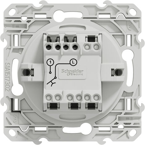 Bouton-poussoir ODACE 10A à vis aluminium - SCHNEIDER ELECTRIC - S530206