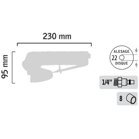 KS TOOLS 515.5535 Mini-meuleuse d'angle pneumatique SlimPOWER, 19.000
