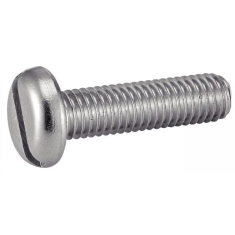 Vis à métaux tête cylindrique large fendue - Inox A2 8x16 mm - Boîte de 100