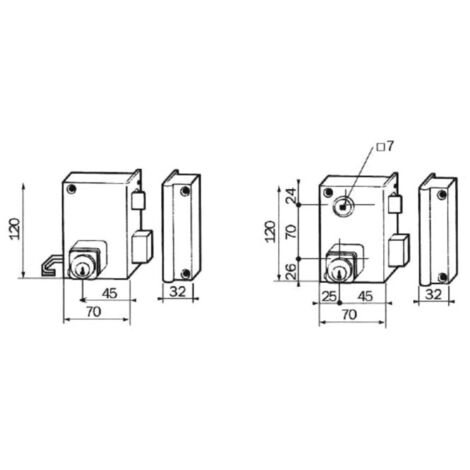 Serrure monopoint en applique ALPHA cylindre rond Vertical tirage droite - BRICARD - 450110 (1/3)