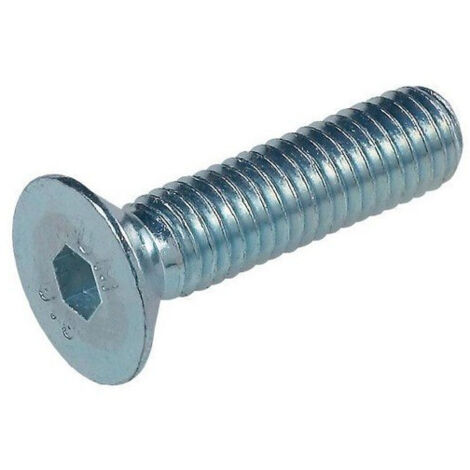 Vis à métaux tête fraisée hexagonale creuse classe 10.9 DIN 7991 zinguée 6X25 boîte de 200 FHC6X25ZING (1/2)