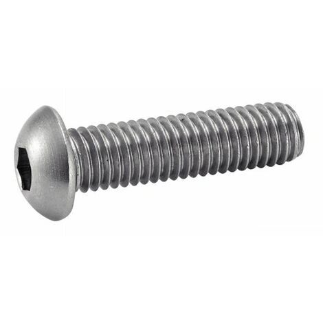 Vis à métaux tête bombée hexagonale creuse inox A2 ISO 7380 4X8 boîte de 200 - ACTON - 622024X8 (1/3)