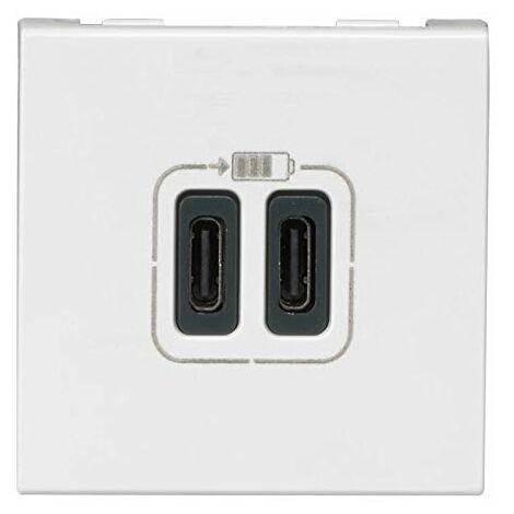 Chargeur 2 USB MOSAIC type-C 3A 2 modules 230V blanc - LEGRAND - 077590