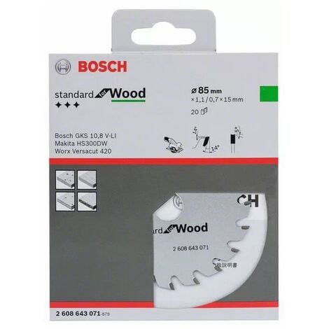Lame de scie circulaire Optiline Wood en SK5 85mm - BOSCH - 2608643071