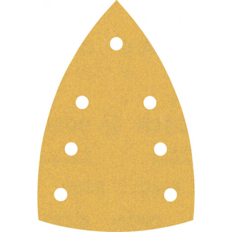 Bosch – Feuilles abrasives pour ponceuse delta 100x150 mm – Grain 120 – 7 trous – Boite de 10 pièces – Pour bois dur – 2608901117