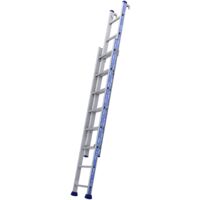 Tubesca Comabi – Échelle télescopique coulissante 2 plans 2,34x4,02m – Aluminium léger – Charge max 150kg – Sabots haute sécurité – Verrouillage plan