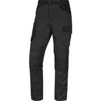 Delta Plus – Pantalon de travail multipoches MACH 2 V3 noir/gris taille élastiquée – Genoux préformés pour confort – M2PA3GGPT